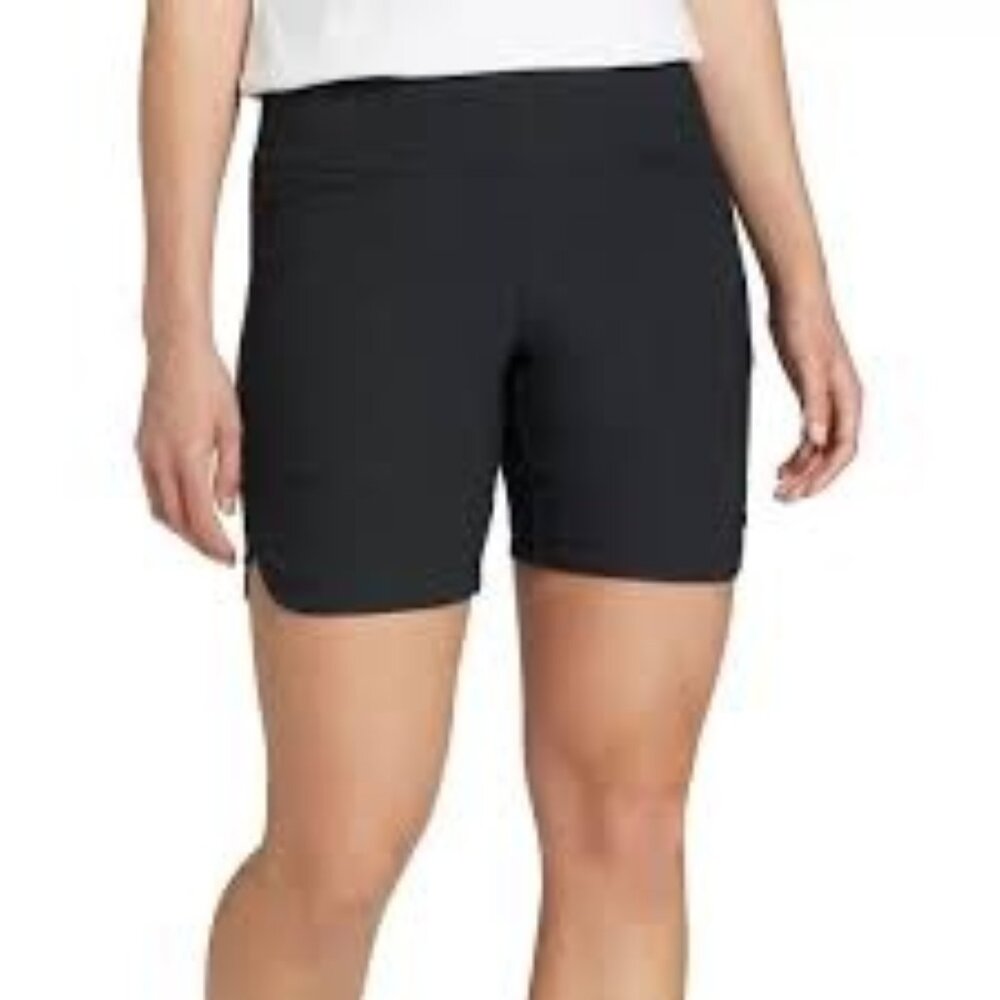 Lady Hagen Shorts Women Size Medium Tummy Control Chino Golf Walter Black 7" NEW